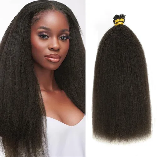 Miniatura 25 de Extensiones de cabello humano con micro anillo, lacio, rizado, color negro natural, largo microenlaces, extensiones de cabello humano para personas