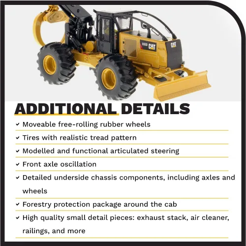 Miniatura 5 de Diecast Masters Caterpillar 555D Skidder High Line Series Vehículo, 7.29 x 3.03 x 2.68 pulgadas