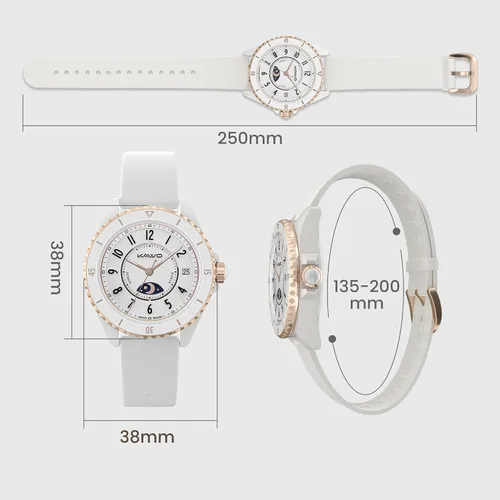 Miniatura 7 de KAVVO Oyster - Mini reloj inteligente Bluetooth de 1.1 pulgadas para mujer, pantalla AMOLED siempre encendida, bisel giratorio, rastreador