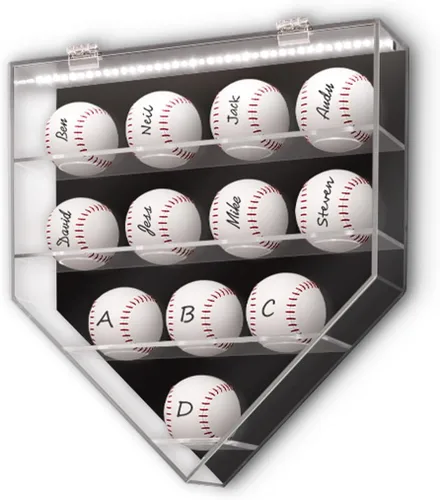 Miniatura 8 de Estuche de exhibición de béisbol, estuche acrílico para pelotas de béisbol, caja iluminada de sombra de béisbol, caja de sombra de béisbol
