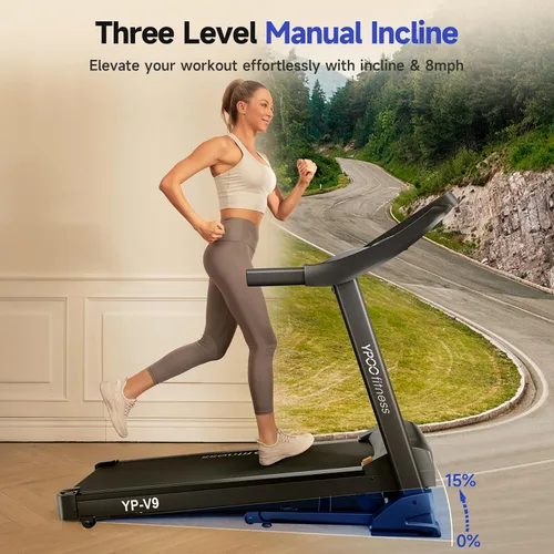 Miniatura 3 de YPOO Cintas de correr para uso doméstico, caminadora con inclinación, cintas de correr plegables automáticas para el hogar, cinta de correr de 8.0