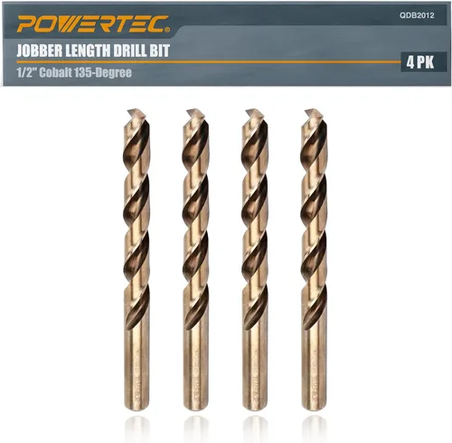 Miniatura 11 de POWERTEC Brocas de cobalto de 1/16 pulgadas, paquete de 12 unidades, 1-3/4 pulgadas de longitud, brocas M35 HSS Jobber con punta de 135°