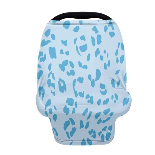 Miniatura 25 de Forchrinse Funda de asiento de coche de leopardo beige para bebés suave transpirable lactancia lactancia cubierta elástica infantil asiento de coche