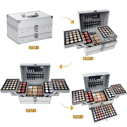 Miniatura 4 de Kit de maquillaje todo en uno para adolescentes y mujeres, juego de paleta de maquillaje de 132 colores combinados, incluye sombra de ojos, rubor