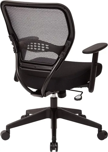 Miniatura 7 de Space Seating Serie 55 - Silla de escritorio de oficina ajustable con soporte lumbar integrado, malla negra