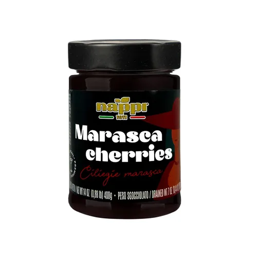 Miniatura 5 de Cerezas marasca en almíbar, 14.10 oz (400 g), agridulce, calidad premium, galardonadas, cerezas negras sin hueso al marrasquino, producto de Italia
