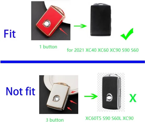 Miniatura 2 de Para Volvo XC90 XC60 XC40 S60 S90 V90 V60 Funda de llavero de coche TPU Smart Key Case Protección Shell Accesorios (tipo A) Blanco