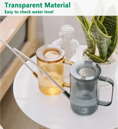 Miniatura 6 de Tennedriv Green Lata de riego con boquilla larga, para interior, pequeñas latas de riego para plantas de casa, flores, suculentas (marrón)