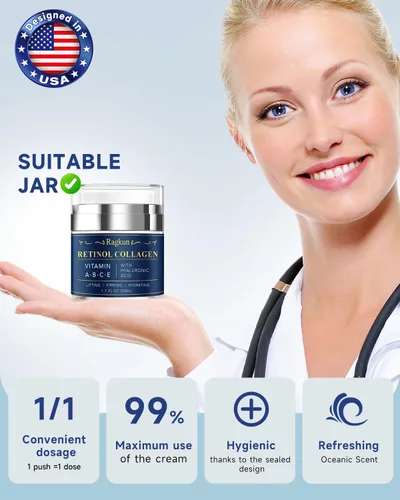 Miniatura 5 de Ragkun Crema de retinol para la cara, cremas de colágeno para el cuello para tensar y reafirmar, hidratante facial antienvejecimiento de día y noche