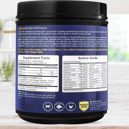 Miniatura 2 de Polvo de proteína de colágeno múltiple hidrolizado puro, polvo de colágeno, impulso de energía, para envejecimiento de la elasticidad de la piel