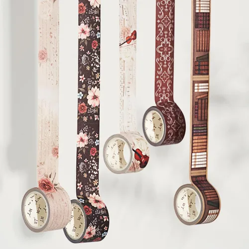 Miniatura 12 de WT Waves of Rebun - Juego de cinta washi, 4 rollos, lámina dorada, cinta de enmascarar decorativa, suministros para planificador Bujo, cinta