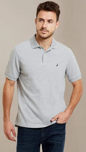 Miniatura 153 de Nautica playera polo clásica de mangas cortas, color sólido, para hombre
