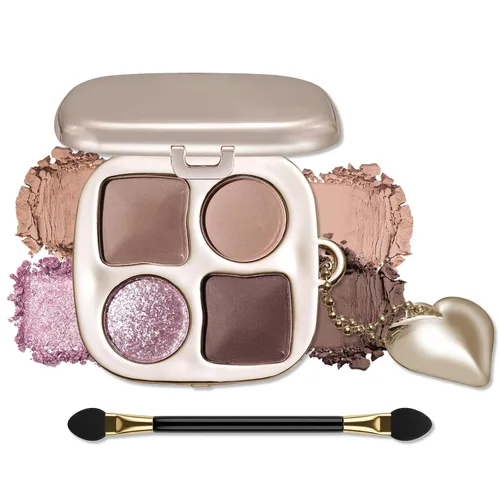Miniatura 10 de Erinde Paleta de maquillaje de sombra de ojos de 9 colores con purpurina y lavanda brillante y mate, violeta, malva, púrpura oscura, plateado