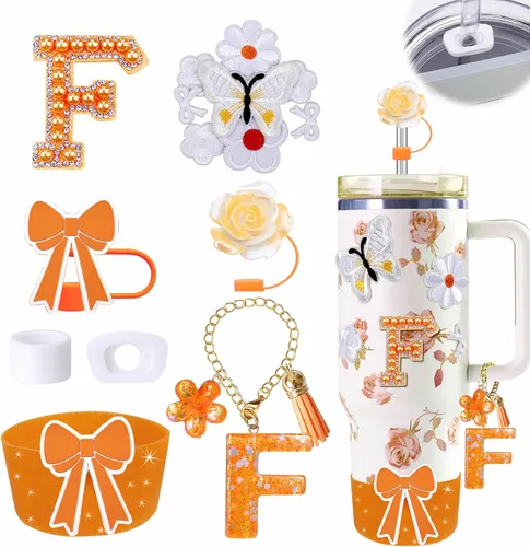 Miniatura 69 de 15 piezas de set de accesorios para vaso Stanley Cup 30oz 40oz con asa, incluye cubierta de pajita de silicona y bota, encanto de asa, encantos