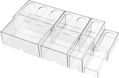 Miniatura 7 de Organizador de cajones de maquillaje, organizador de cajones de escritorio con 4 cajones, 3 tamaños diferentes, adecuado para escritorio de oficina