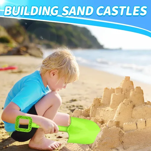 Miniatura 2 de Palas de arena de playa de 16 pulgadas para niños, kits de herramientas de jardinería, pala de madera larga resistente para excavar nieve y arena