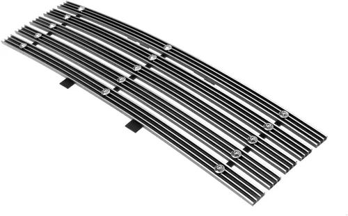 APS Compatible con Ford F-150 2009-2014, parachoques inferior de aluminio cromado pulido de canal ancho con remaches de perno, pieza de parrilla