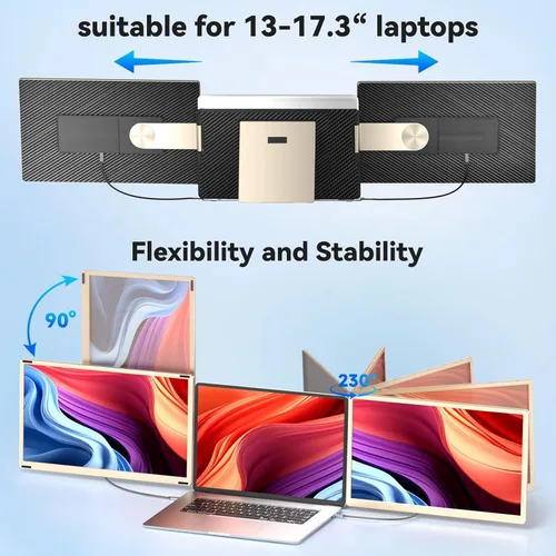 Miniatura 6 de Extensor de pantalla para laptop, monitor portátil de 15.6 pulgadas, monitor de viaje ultradelgado FHD 1080P con altavoces, extensión de pantalla