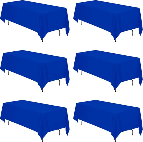 Miniatura 149 de BRILLMAX 6 Pack de Manteles Azul Marino para Mesas Rectangulares de 8 Pies 90 x 156 Pulgadas - 8 pies Mantel Rectangular a Granel de Lino