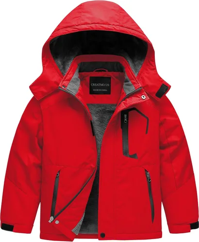 Miniatura 8 de CREATMO US Chaqueta de esquí impermeable para niño, abrigo de nieve cálido para invierno, resistente al viento, chaqueta de lluvia para snowboard