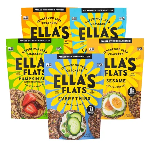 Miniatura 16 de ELLA'S FLATS® Comino todas las semillas saladas patatas fritas – Todo natural, sin gluten, buena fuente de proteínas, alto en fibra, vegano y apto