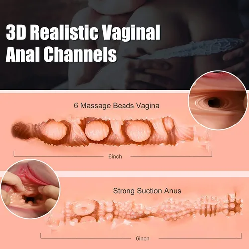 Miniatura 6 de Muñeca sexual, torso, de tamaño real con túnel anal y vaginal realista, torso femenino escalado 1:1, juguete sexual masculino para masturbación