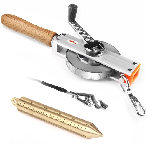 Miniatura 13 de Cekegon Cinta de medición de aceite con 560 g/20 oz Plumb Bob, a prueba de explosiones de tanque de aceite Cintas de medición con correa de tierra