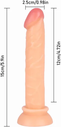 Miniatura 2 de Consolador realista de tamaño pequeño de 6 pulgadas con ventosa fuerte, consolador monstruo suave flexible realista para mujeres, juguete sexual