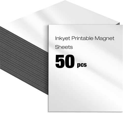 Xuhal 50 hojas magnéticas brillantes imprimibles de 8.5 x 11 pulgadas, papel de impresora magnético no adhesivo, 11 mil de grosor, impermeable,