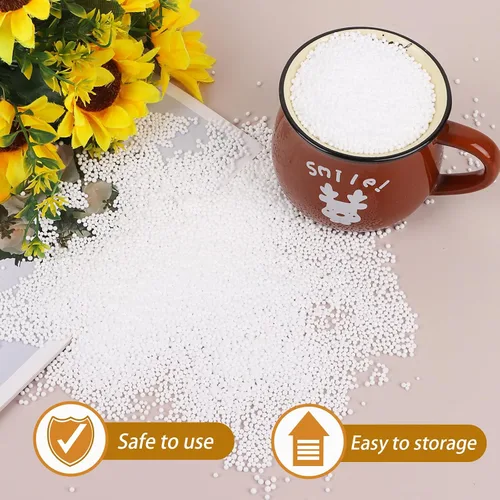 Miniatura 5 de DECORA 80000 piezas de mini bolas de espuma para bricolaje y suministros de limo, cuentas de espuma blanca de 0.079 a 0.118 pulgadas para decoración