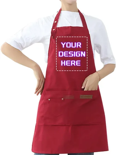 Miniatura 14 de BeautyWill Delantal personalizado personalizado para hombres y mujeres, delantal de cocina personalizado con bolsillos, nombre, texto, logotipo