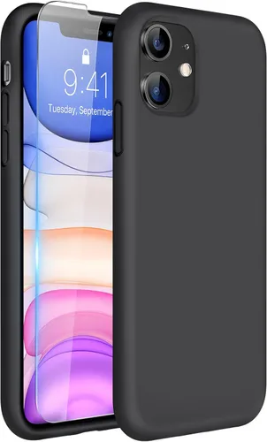 Miniatura 167 de Miracase Funda diseñada para iPhone 13, con protector de pantalla de vidrio templado, forro de microfibra suave antiarañazos, funda de goma
