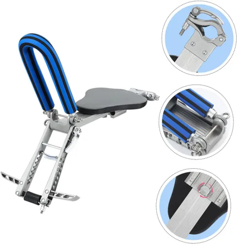 Miniatura 8 de UKCOCO 1 asiento de bicicleta al aire libre montado en la parte delantera para niños, diseño portátil ligero y seguro para viajes de padres