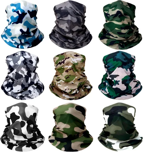 Miniatura 10 de Bufanda transpirable para el cuello, máscara facial para hombres y mujeres, senderismo, ciclismo, deportes, pesca, protección solar UV bandana