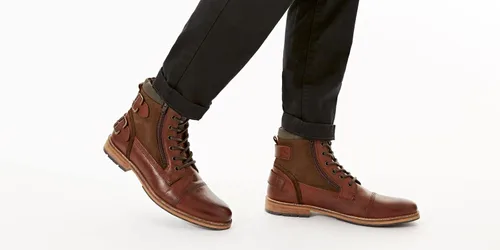 Miniatura 6 de Franco Fortini Dalton - Botas de combate resistentes de cuero con punta redonda para hombre