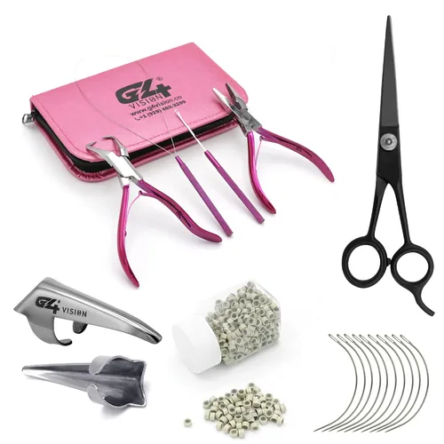 Miniatura 14 de Kit de herramientas profesionales para extensiones de cabello y cuentas, juego de alicates para quitar cuentas (4 piezas) I-Link Micro Ring Loop