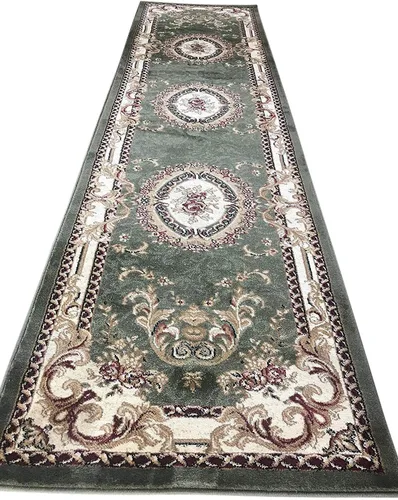 Miniatura 16 de Deir Debwan Alfombra tradicional Aubusson con diseño floral largo de 330.000 puntos, diseño 602 (31 pulgadas x 15 pies 8 pulgadas)