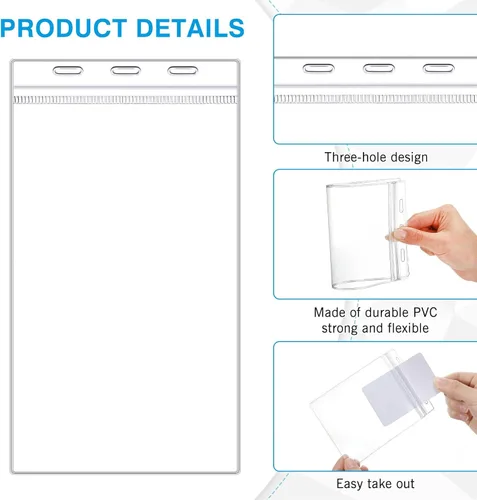 Miniatura 4 de Patelai 50 fundas protectoras de plástico de 4 x 7 pulgadas, fundas protectoras de vinilo transparente para tarjetas de credencial, fundas