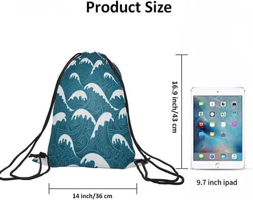 Miniatura 6 de Beabes Bolsas de béisbol con cordón, mochila deportiva para gimnasio, bolsa con cordón, Multi-a08, Mochilas de viaje
