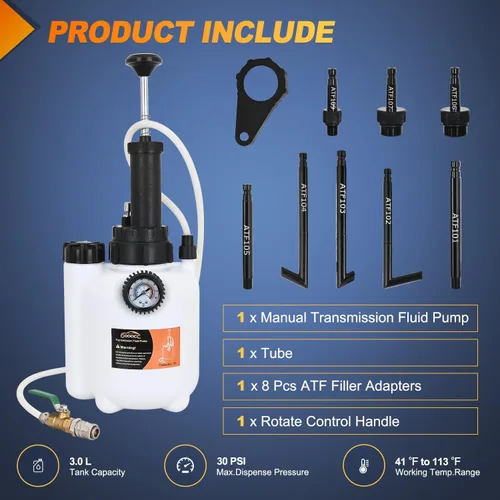 Miniatura 8 de Kit de bomba de líquido de transmisión GOOACC 3L Bomba manual de extracción de aceite automotriz Dispensador de recarga ATF Bomba de transferencia