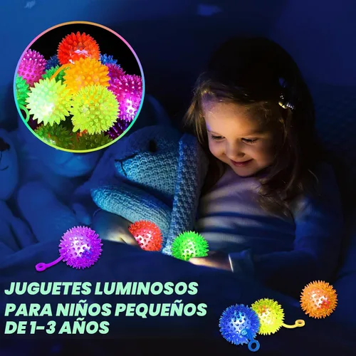 Miniatura 3 de SHQDD 24 bolas de luz, bolas antiestrés, bolas inflables para niños, bola chirriante intermitente de 6 colores, juguetes iluminados de 2.2 pulgadas