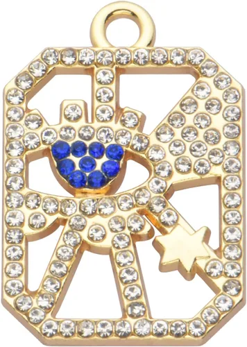 Miniatura 52 de Paquete de 20 dijes de diamantes de imitación chapados en oro, accesorios de cristal para collares, pulseras, joyería, manualidades, bricolaje