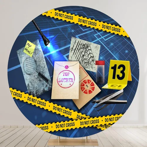 Miniatura 9 de Telón de fondo de detective, 5x3ft Top Secret Agent Spy Evidence Bag Misterio Sospechoso Investigación Fotografía Fondo Foto Cabina Estudio Apoyos