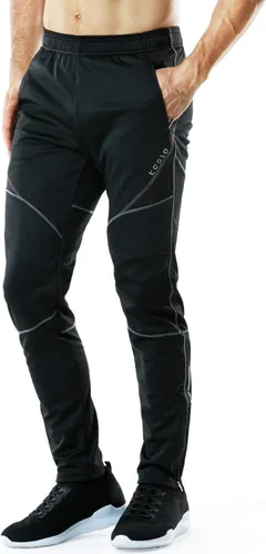 TSLA - Pantalones deportivos de ciclismo antiviento y térmicos para hombre, forrados de vellón, para exteriores, para el invierno y clima frío, para