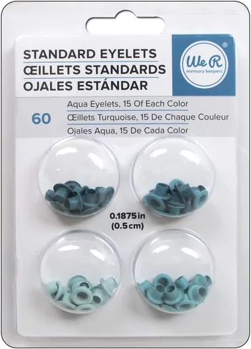 Miniatura 3 de We R - Ojales estándar 60 por paquete, color aguamarina