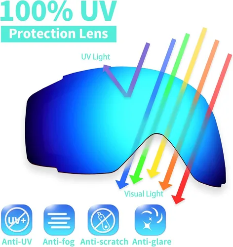 Miniatura 2 de Freela Gafas de esquí y snowboard para niños pequeños (3-14) jóvenes anti niebla anti UV gafas niñas niños equipo de esquí de nieve