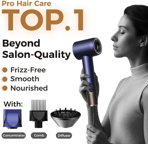Miniatura 2 de Secador de Cabello - Secado Rápido de 1 Minuto, Secador de Alta Velocidad con 500 Millones de Iones Negativos, Sin Daño por Calor, Bajo Ruido