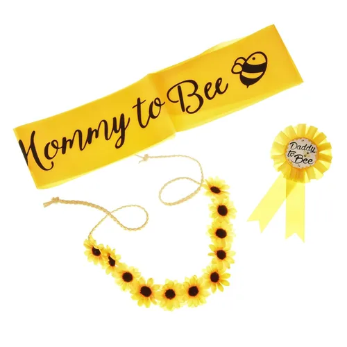 Miniatura 21 de Faja de maternidad para baby shower, juego de pines de ramillete para mamá para ser papá para ser padre (girasol amarillo)
