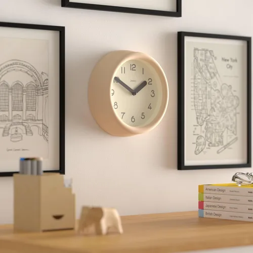 Miniatura 4 de JONES CLOCKS® Reloj de pared Fuze Reloj redondo pequeño Beige Diseño moderno juguetón con presencia escultórica suave Ideal para cocinas