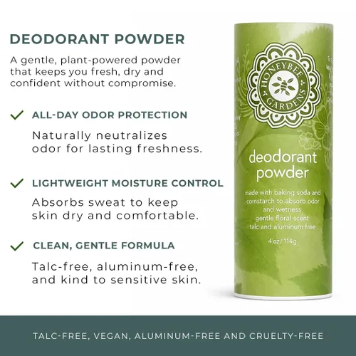 Miniatura 2 de Honeybee Gardens - Desodorante en polvo, aluminio y libre de talco, 4 oz/114 g